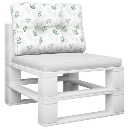 vidaXL Coussins de palette motif feuilles 60x40x12 cm tissu