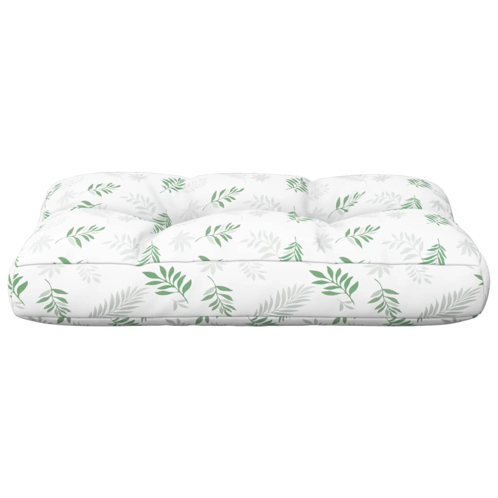 vidaXL Coussins de palette motif feuilles 60x40x12 cm tissu