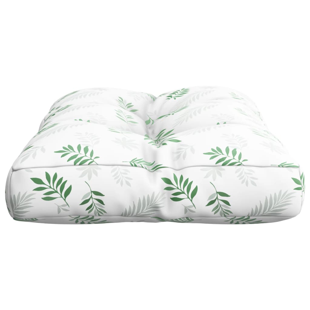 vidaXL Coussins de palette motif feuilles 60x40x12 cm tissu
