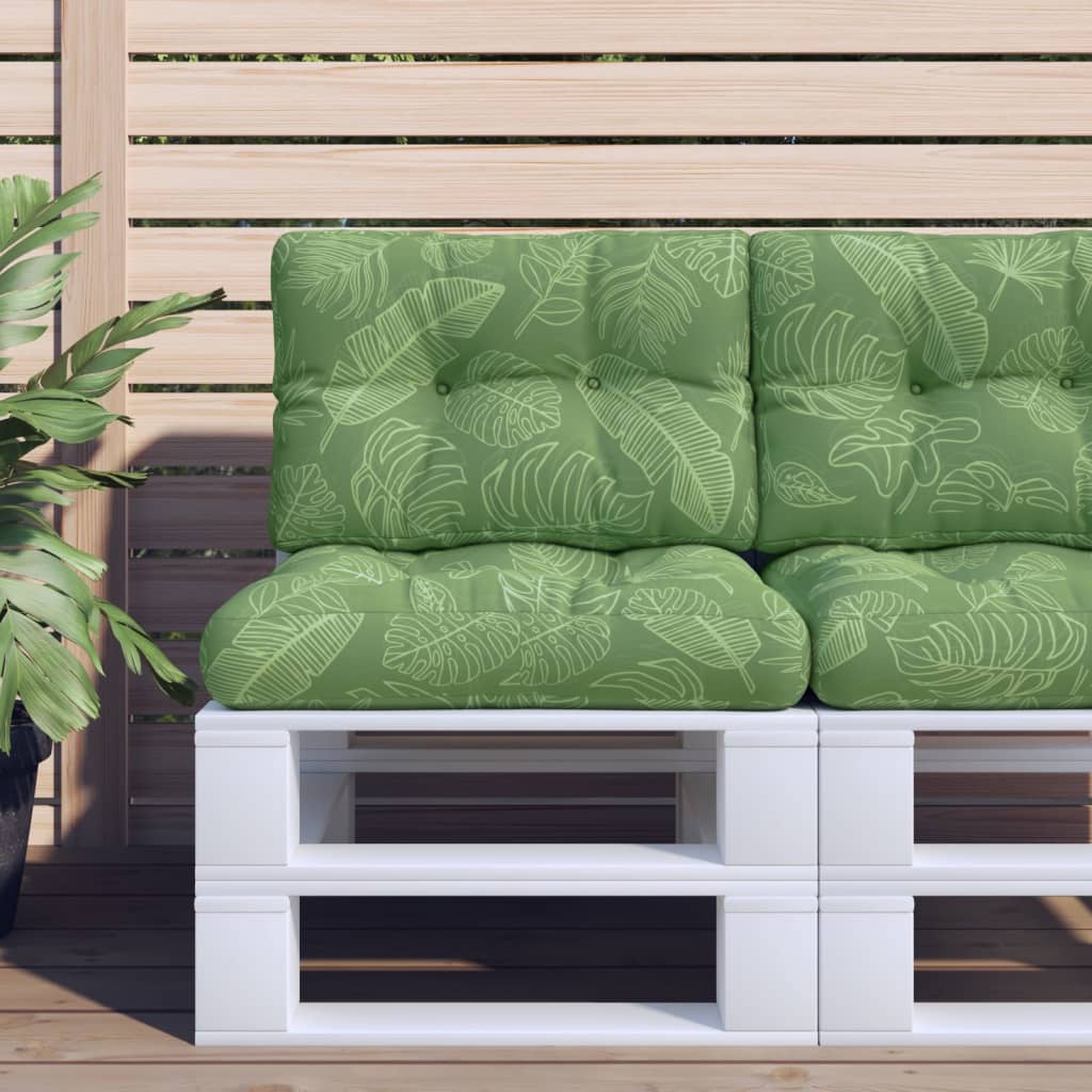 vidaXL Palettenkissen Blattmuster 60x40x12 cm Stoff
