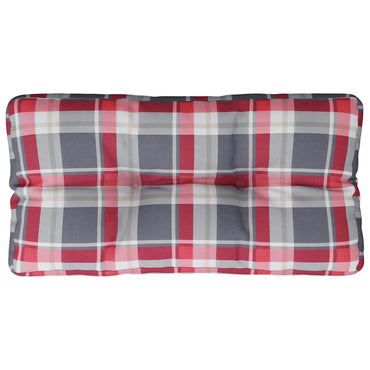 vidaXL Palettenkissen Rot Karomuster 70x40x12 cm Stoff