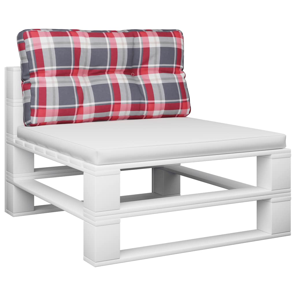 vidaXL Palettenkissen Rot Karomuster 70x40x12 cm Stoff