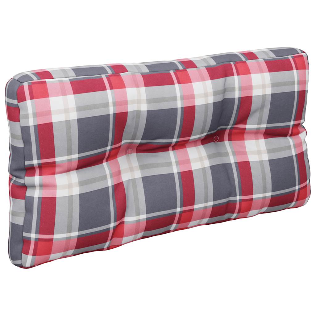 vidaXL Palettenkissen Rot Karomuster 70x40x12 cm Stoff