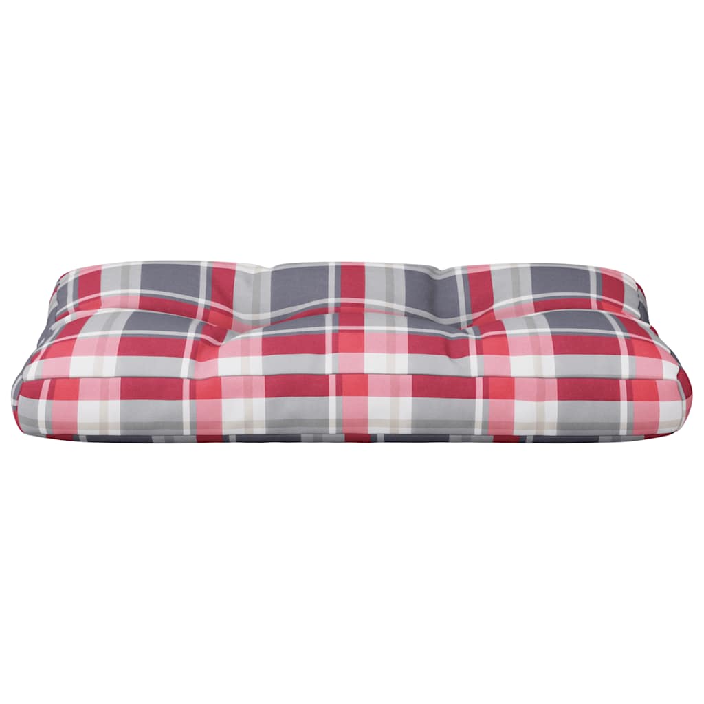 vidaXL Palettenkissen Rot Karomuster 70x40x12 cm Stoff