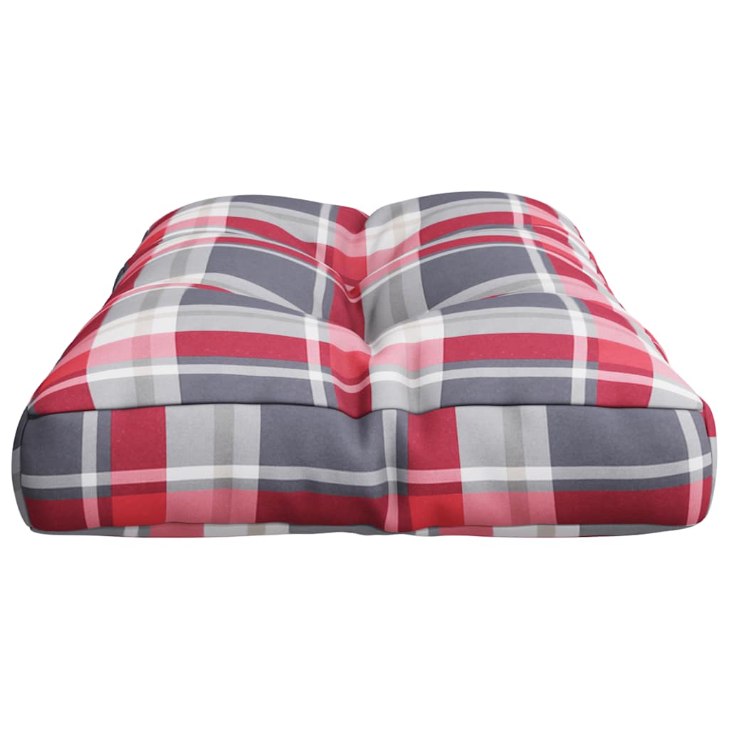 vidaXL Palettenkissen Rot Karomuster 70x40x12 cm Stoff