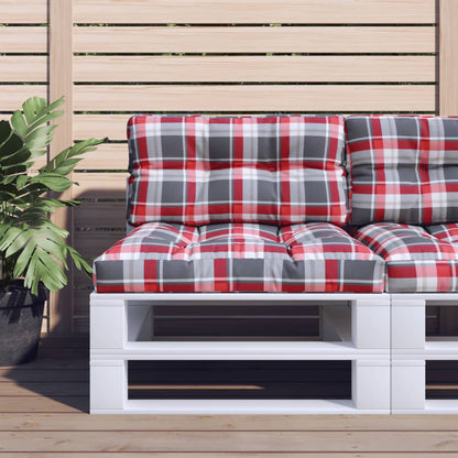 vidaXL Palettenkissen Rot Karomuster 70x40x12 cm Stoff