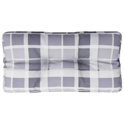 vidaXL Palettenkissen Grau Kariert 70x40x12 cm Stoff