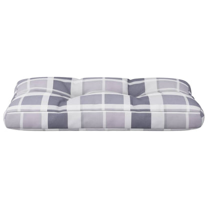vidaXL Palettenkissen Grau Kariert 70x40x12 cm Stoff