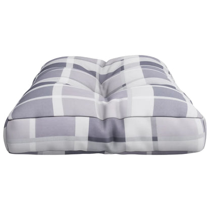 vidaXL Palettenkissen Grau Kariert 70x40x12 cm Stoff