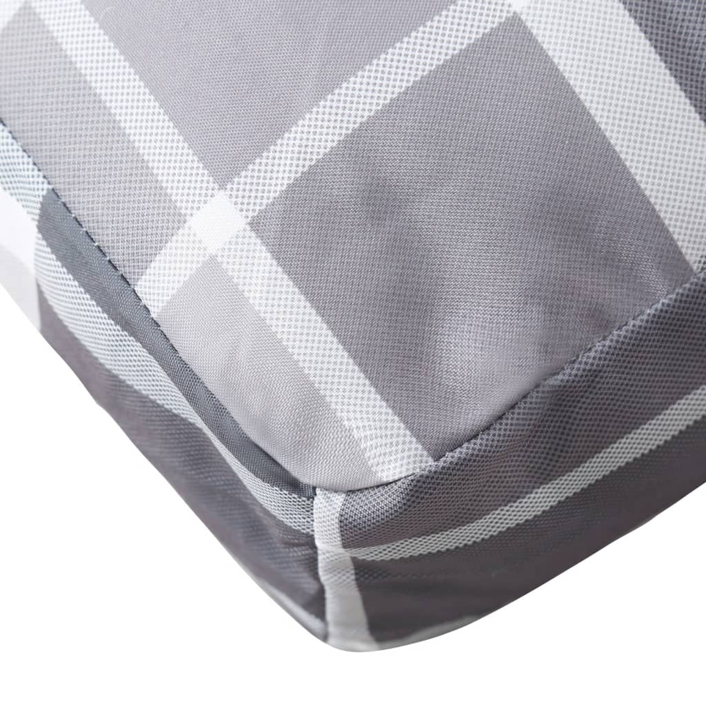 vidaXL Palettenkissen Grau Kariert 70x40x12 cm Stoff