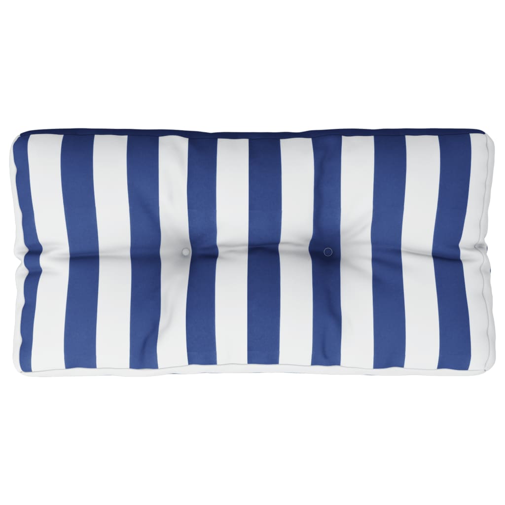 vidaXL Palettenkissen Blau Weiß Gestreift 70x40x12 cm Stoff