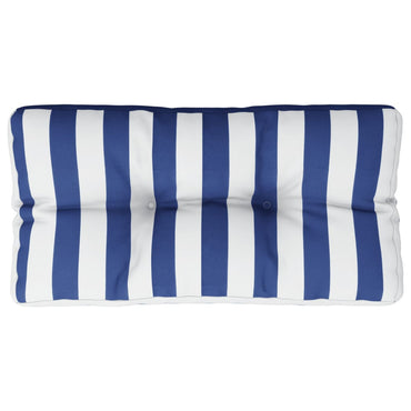 vidaXL Coussin de palette Bleu blanc à rayures 70x40x12 cm Tissu