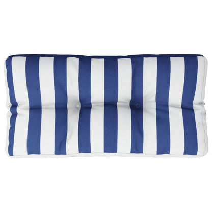 vidaXL Palettenkissen Blau Weiß Gestreift 70x40x12 cm Stoff