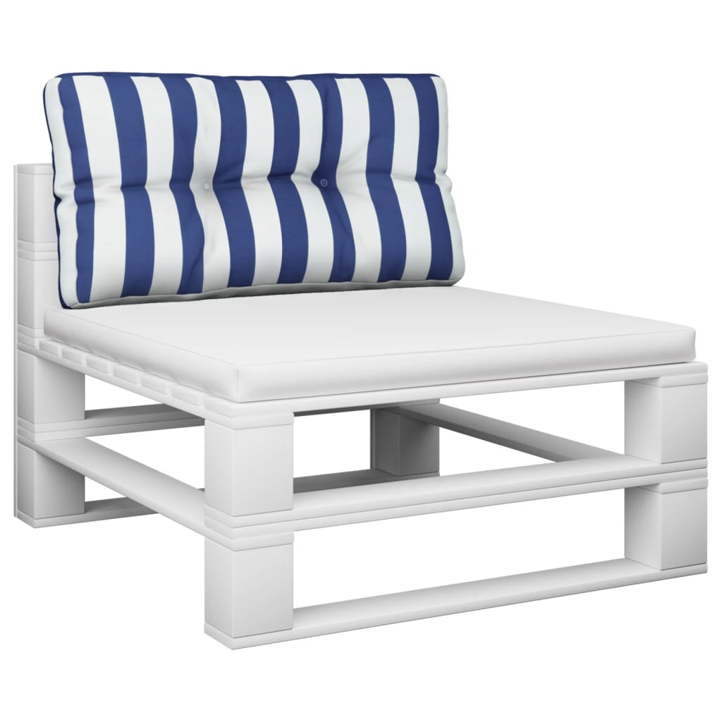 vidaXL Palettenkissen Blau Weiß Gestreift 70x40x12 cm Stoff