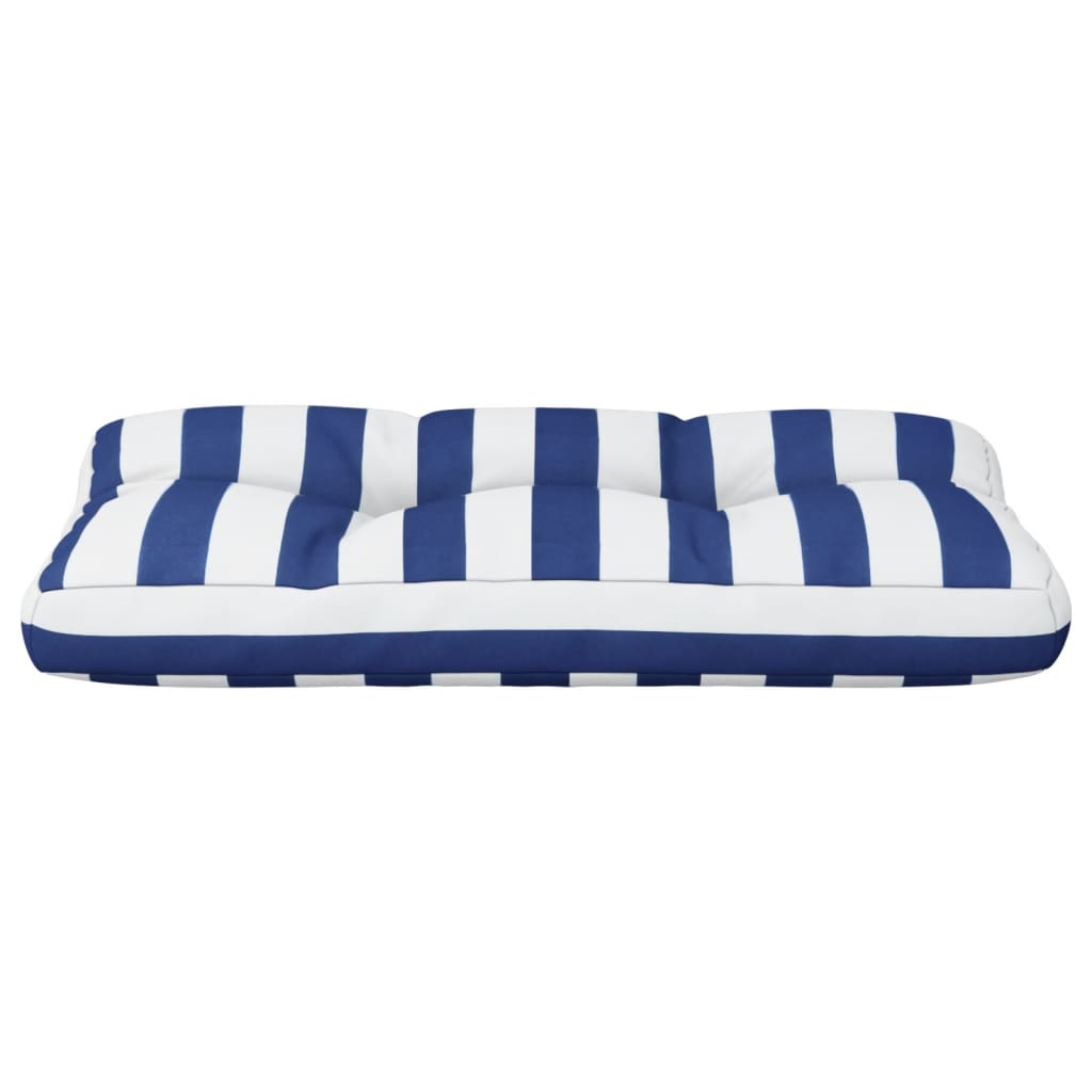 vidaXL Palettenkissen Blau Weiß Gestreift 70x40x12 cm Stoff