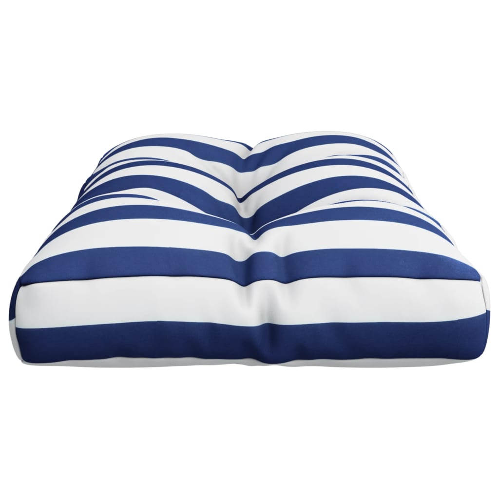 vidaXL Palettenkissen Blau Weiß Gestreift 70x40x12 cm Stoff