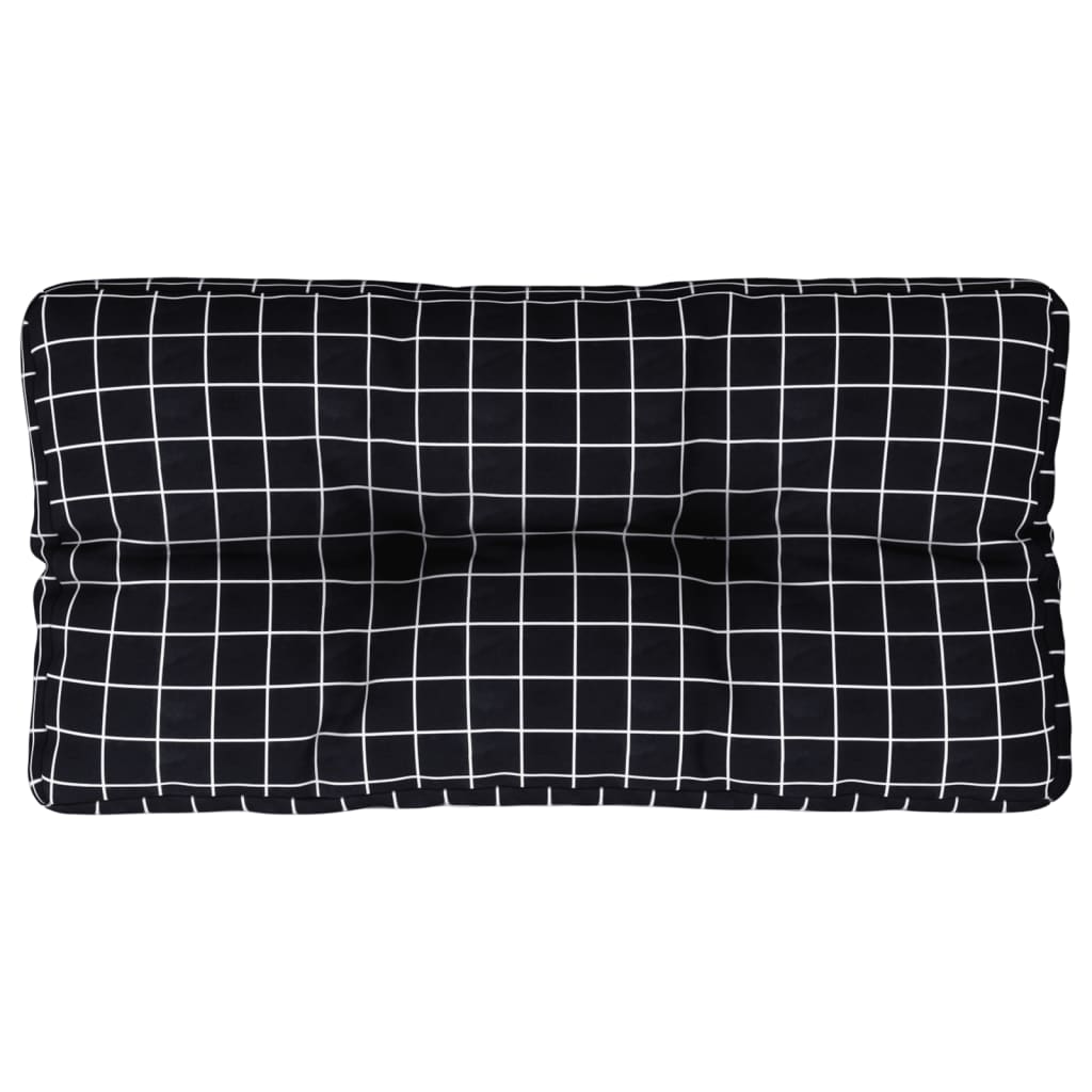vidaXL Coussin de palette noir à carreaux 70x40x12 cm Tissu