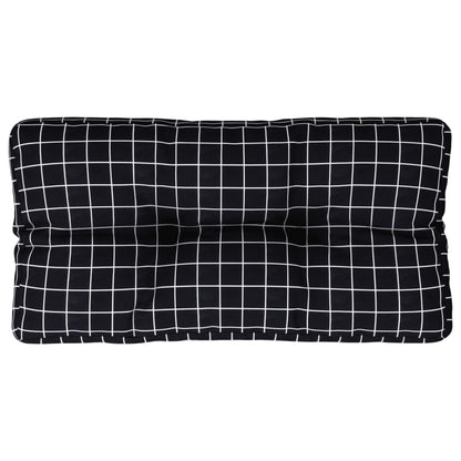 vidaXL Coussin de palette noir à carreaux 70x40x12 cm Tissu