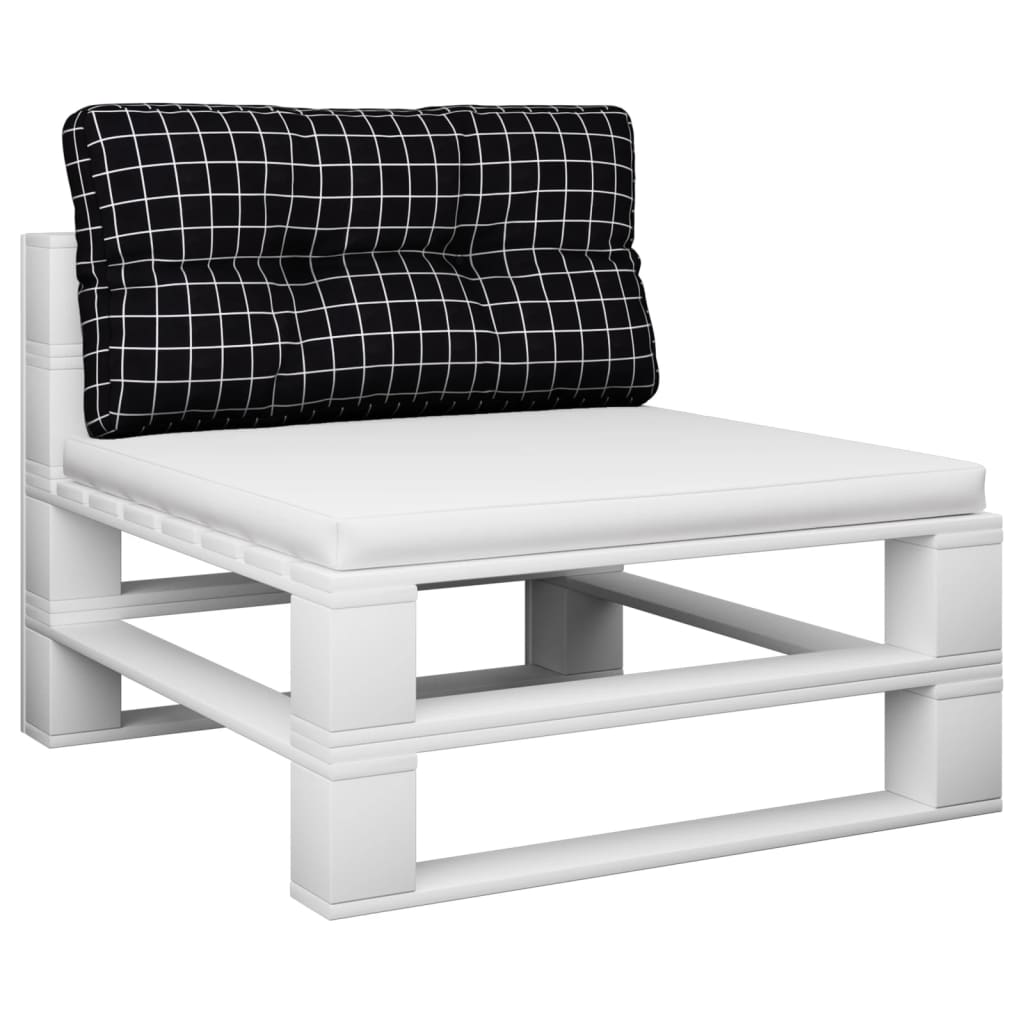 vidaXL Coussin de palette noir à carreaux 70x40x12 cm Tissu