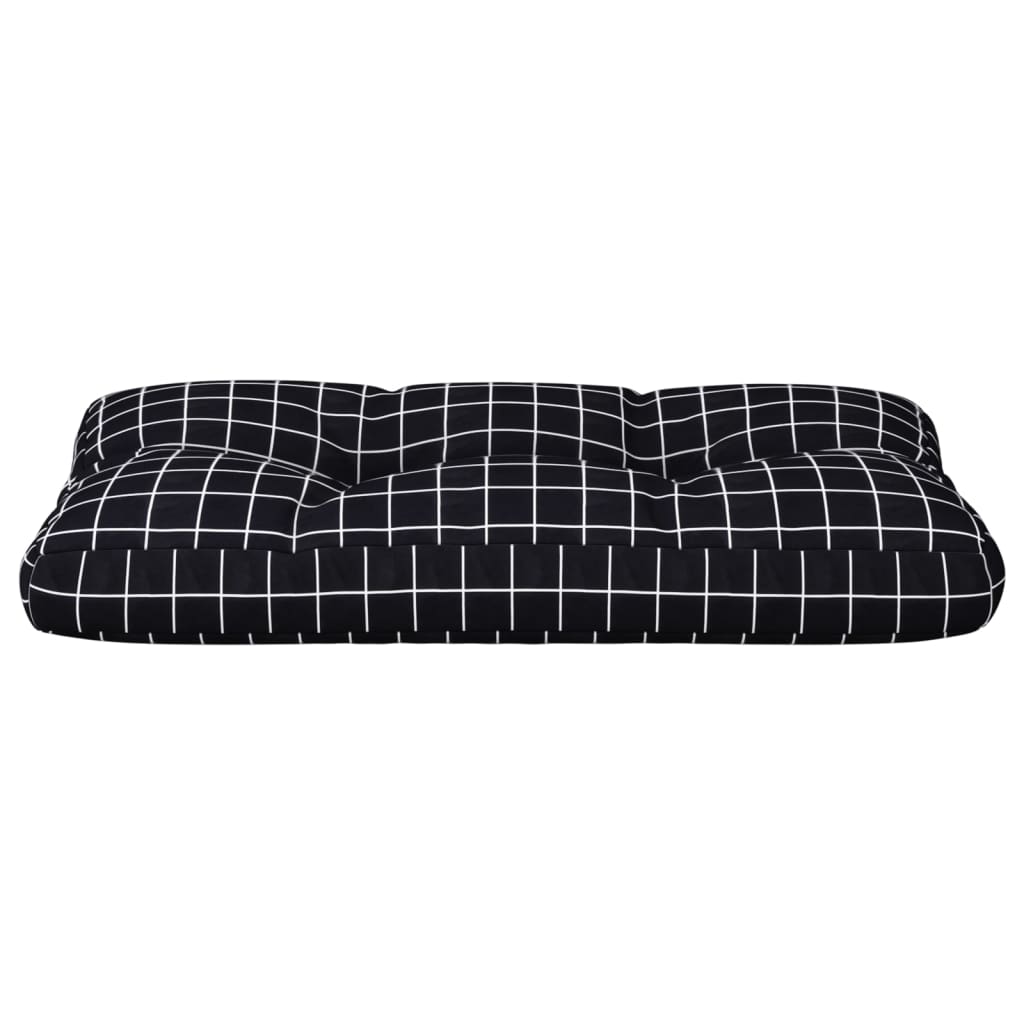 vidaXL Coussin de palette noir à carreaux 70x40x12 cm Tissu