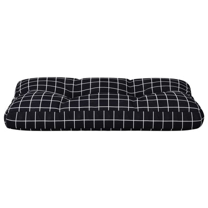 vidaXL Coussin de palette noir à carreaux 70x40x12 cm Tissu