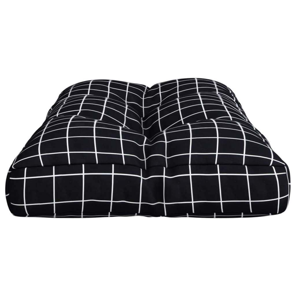vidaXL Coussin de palette noir à carreaux 70x40x12 cm Tissu