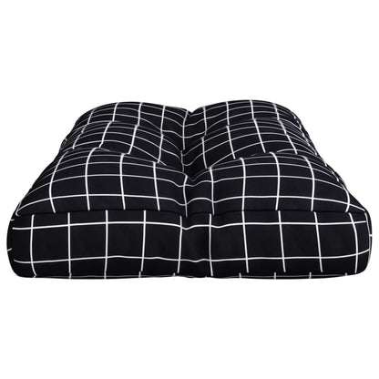 vidaXL Coussin de palette noir à carreaux 70x40x12 cm Tissu