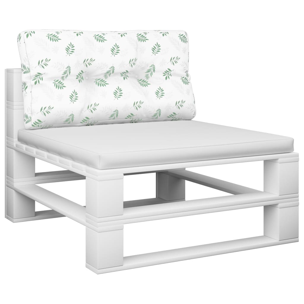 vidaXL Coussin de palette motif feuilles 70x40x12 cm tissu