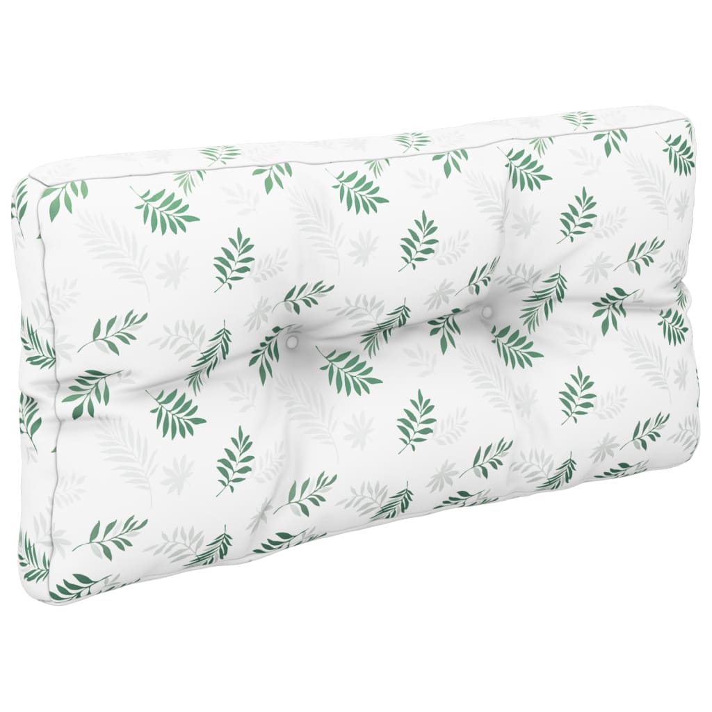 vidaXL Coussin de palette motif feuilles 70x40x12 cm tissu