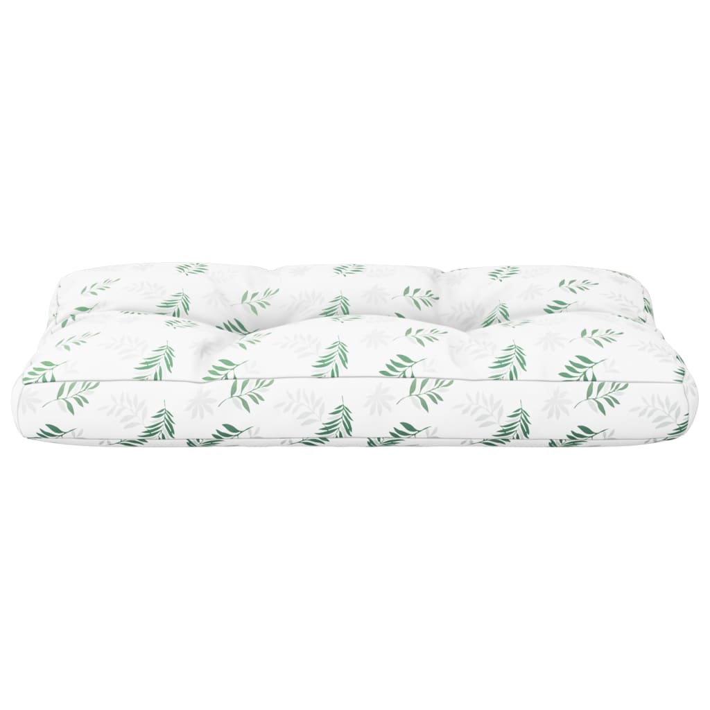 vidaXL Coussin de palette motif feuilles 70x40x12 cm tissu