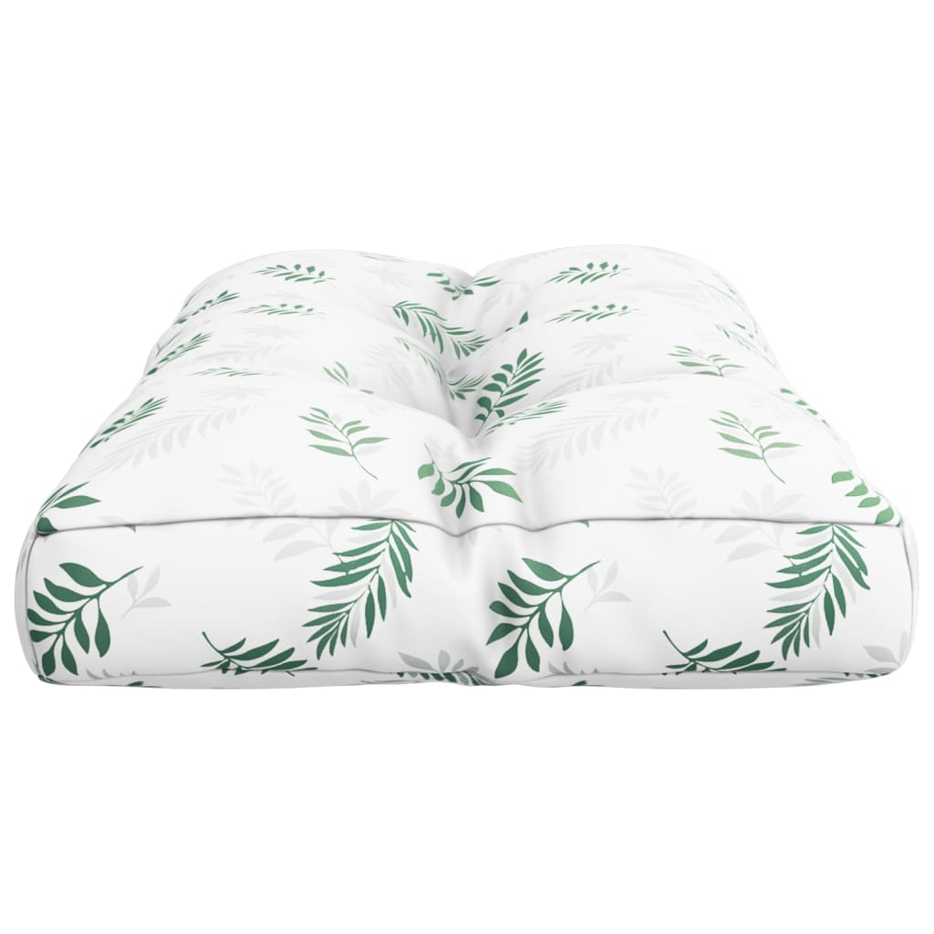 vidaXL Coussin de palette motif feuilles 70x40x12 cm tissu