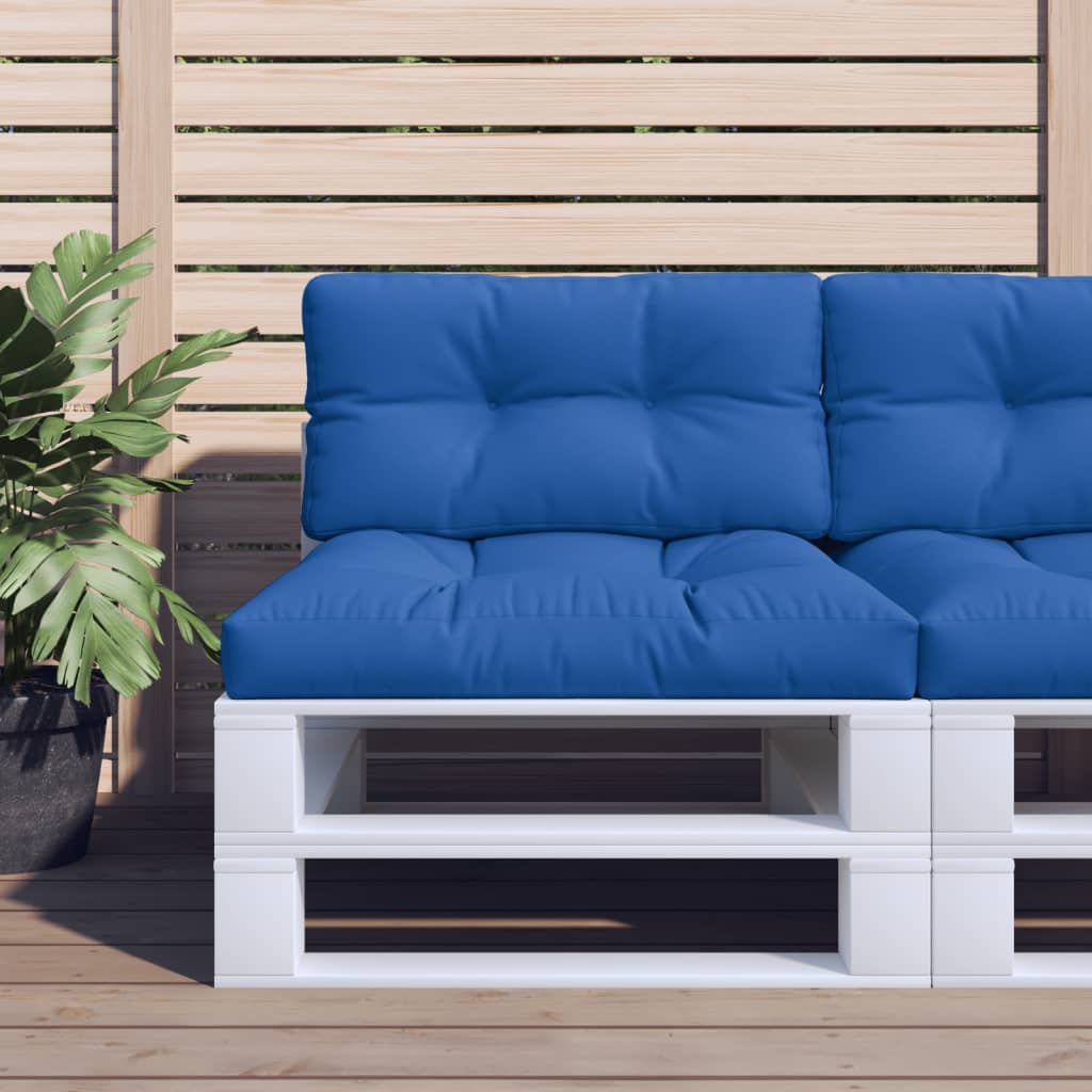 vidaXL Coussin de palette bleu roi 80x40x12 cm tissu