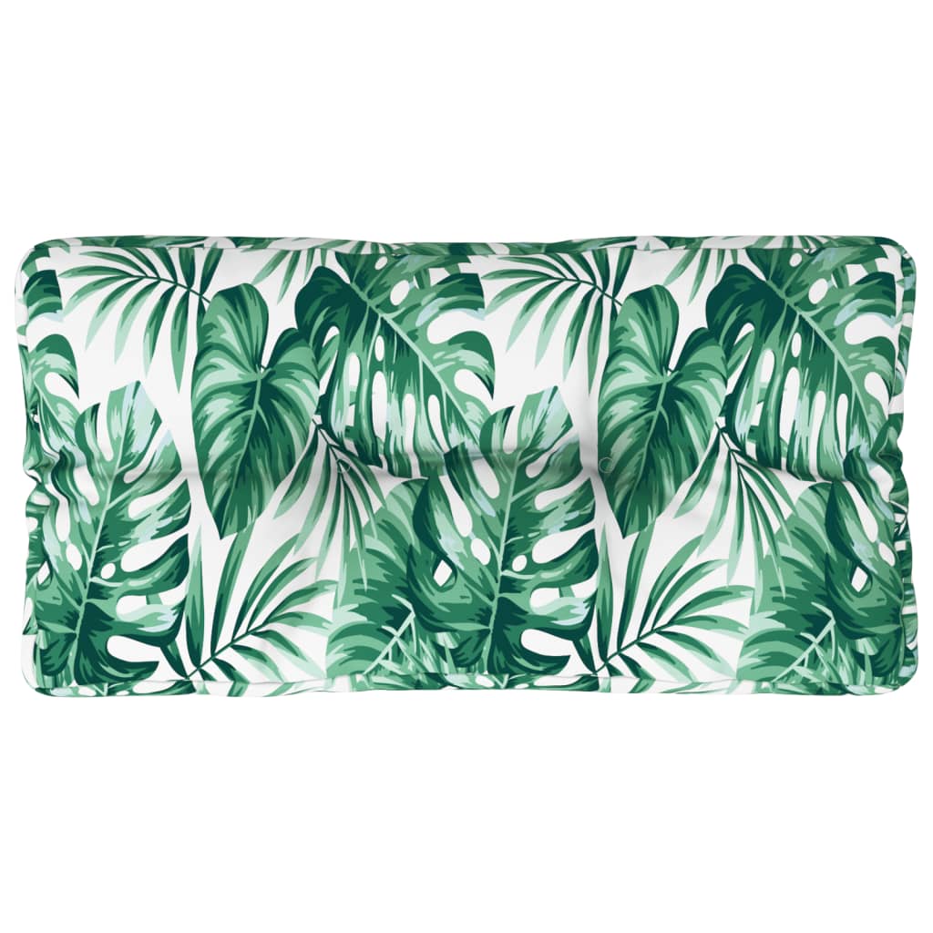 vidaXL Coussins de palette motif feuille 80x40x12 cm tissu