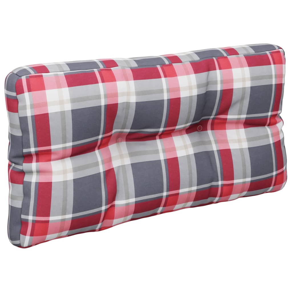 vidaXL Palettenkissen Rot Karomuster 80x40x12 cm Stoff