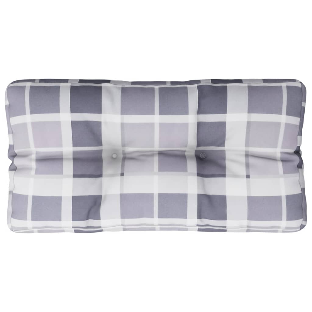 vidaXL Palettenkissen Grau Karomuster 80x40x12 cm Stoff