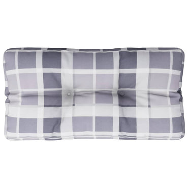 vidaXL Palettenkissen Grau Karomuster 80x40x12 cm Stoff