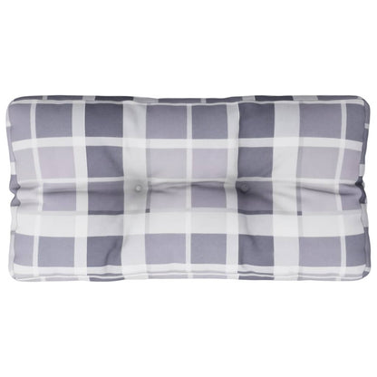 vidaXL Palettenkissen Grau Karomuster 80x40x12 cm Stoff