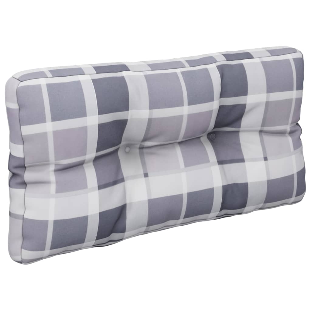 vidaXL Palettenkissen Grau Karomuster 80x40x12 cm Stoff