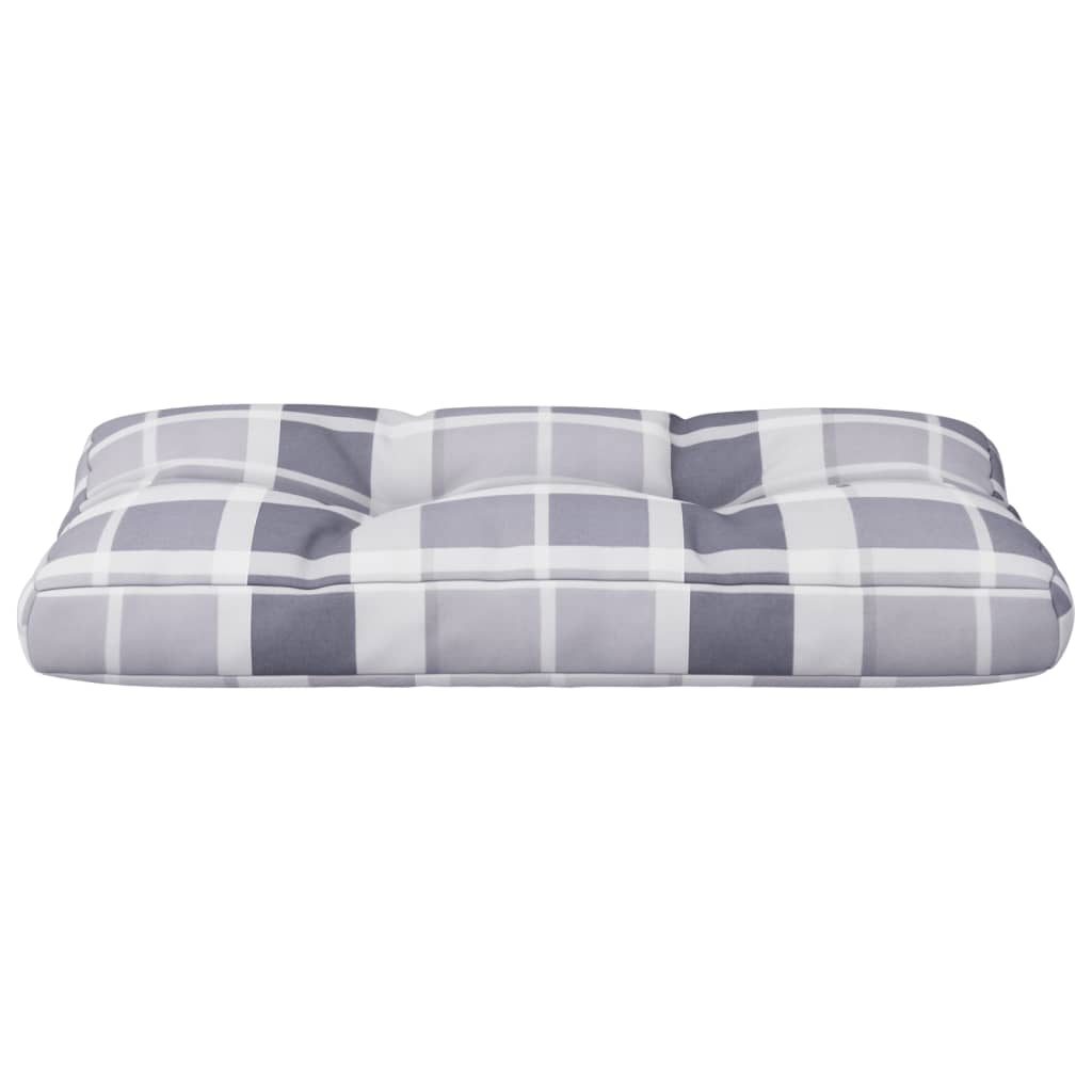 vidaXL Palettenkissen Grau Karomuster 80x40x12 cm Stoff
