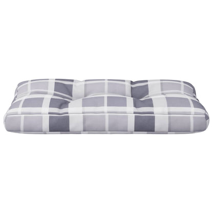vidaXL Palettenkissen Grau Karomuster 80x40x12 cm Stoff