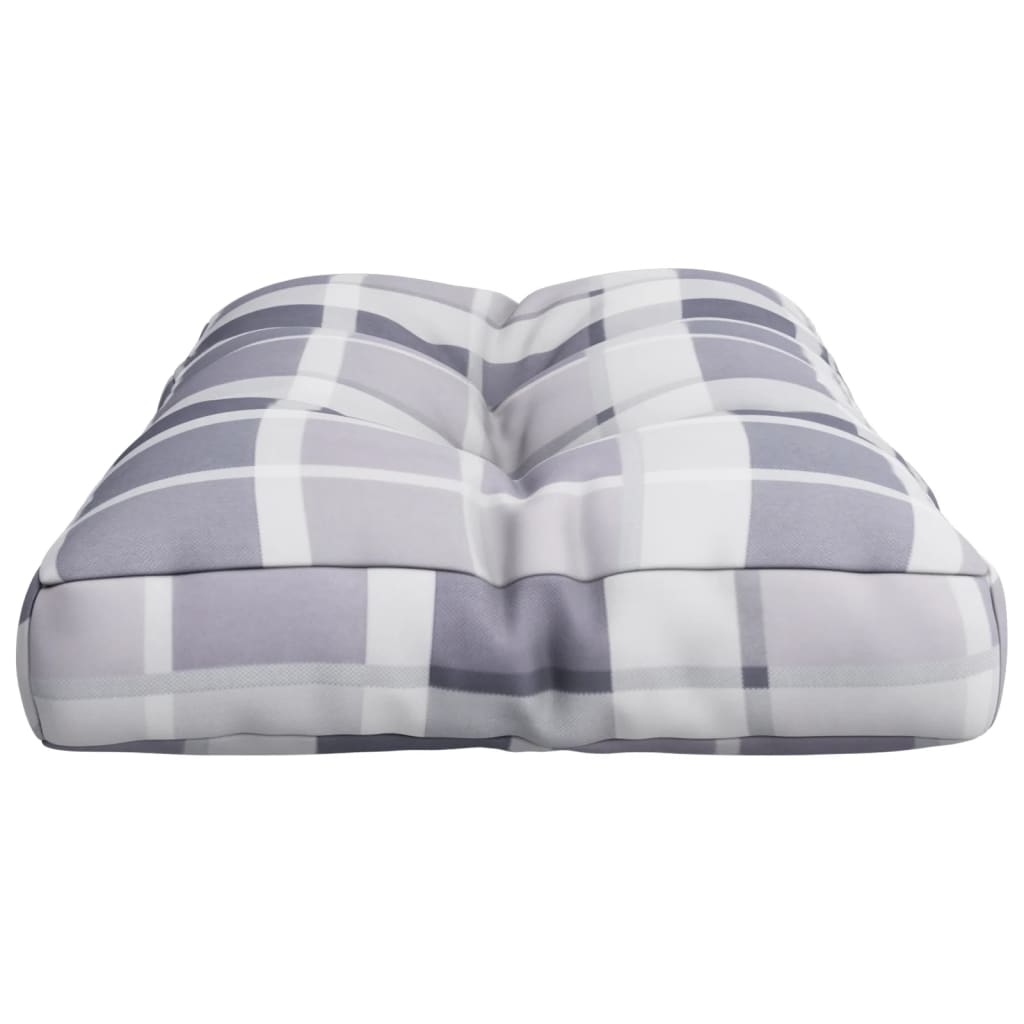 vidaXL Palettenkissen Grau Karomuster 80x40x12 cm Stoff