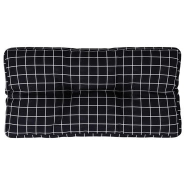 vidaXL Coussin de palette noir à carreaux 80x40x12 cm Tissu