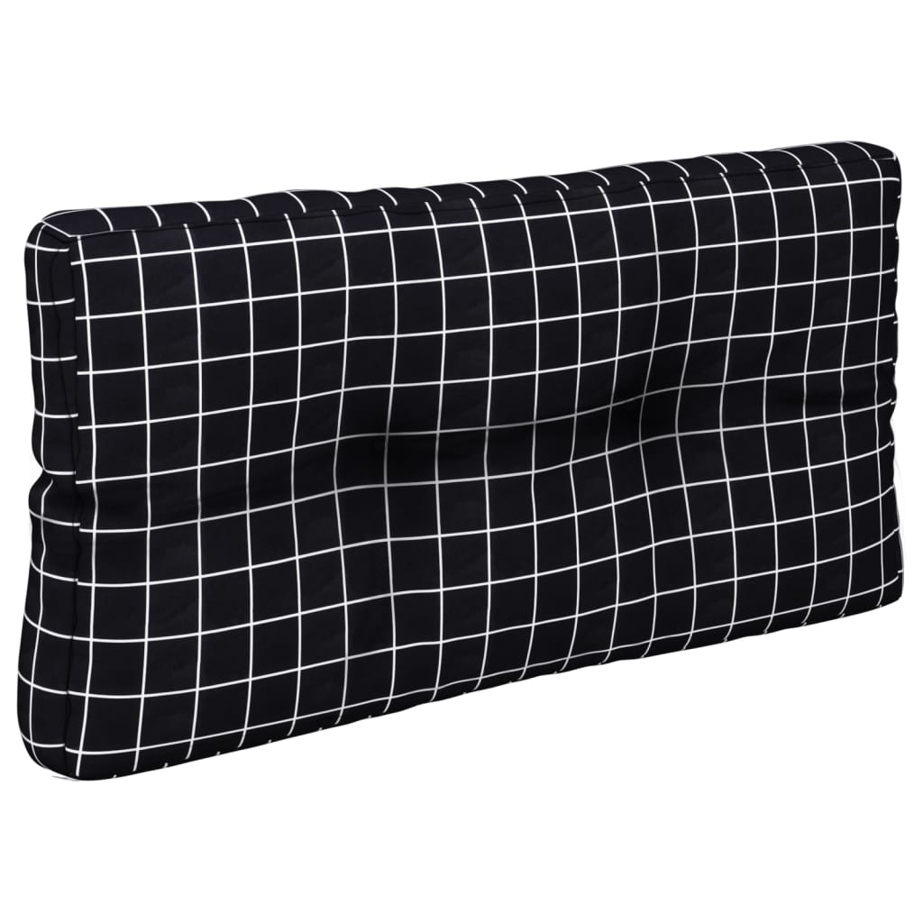 vidaXL Coussin de palette noir à carreaux 80x40x12 cm Tissu