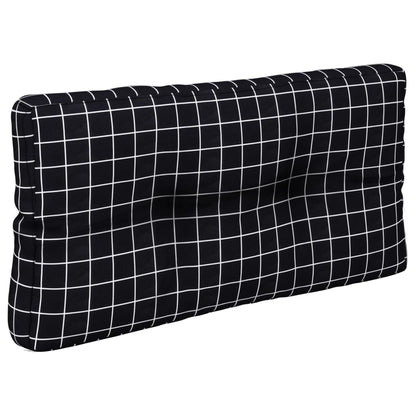 vidaXL Coussin de palette noir à carreaux 80x40x12 cm Tissu