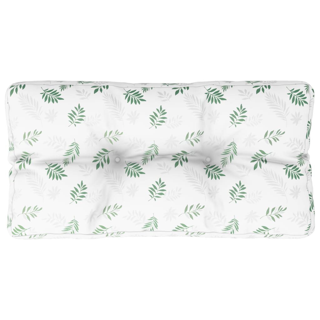 vidaXL Coussins de palette motif feuille 80x40x12 cm tissu