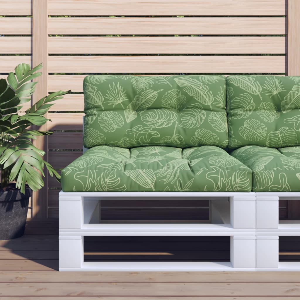 vidaXL Palettenkissen Blattmuster 80x40x12 cm Stoff