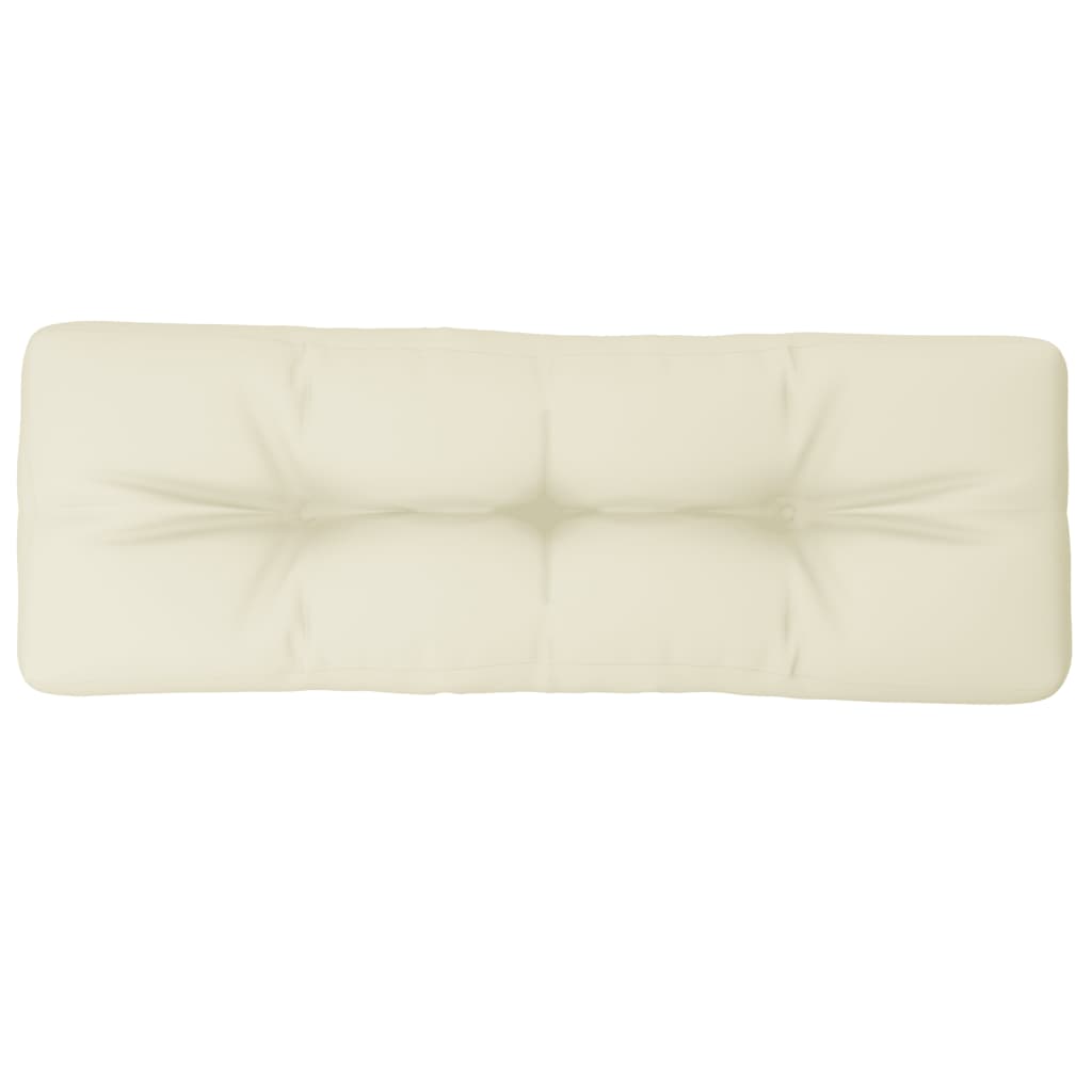 vidaXL Coussin de palette Crème 120x40x12 cm Tissu