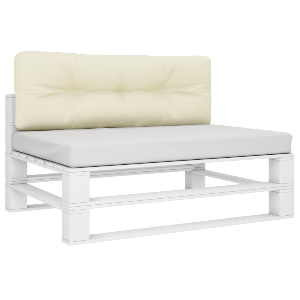 vidaXL Coussin de palette Crème 120x40x12 cm Tissu