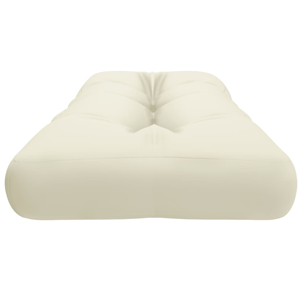 vidaXL Coussin de palette Crème 120x40x12 cm Tissu