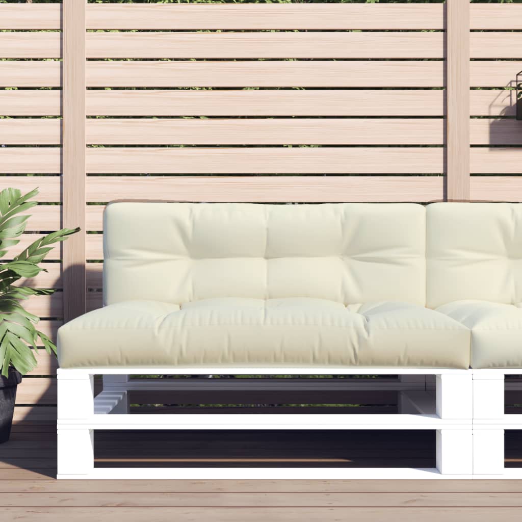 vidaXL Coussin de palette Crème 120x40x12 cm Tissu